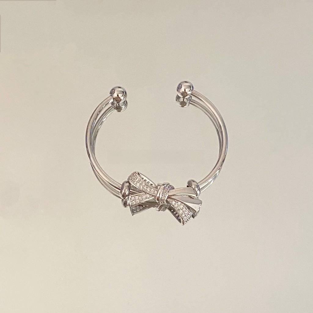 Minimalist Butterfly Bangle Bracelet For Women With Silver Plating And Sparkling Cz For Summer