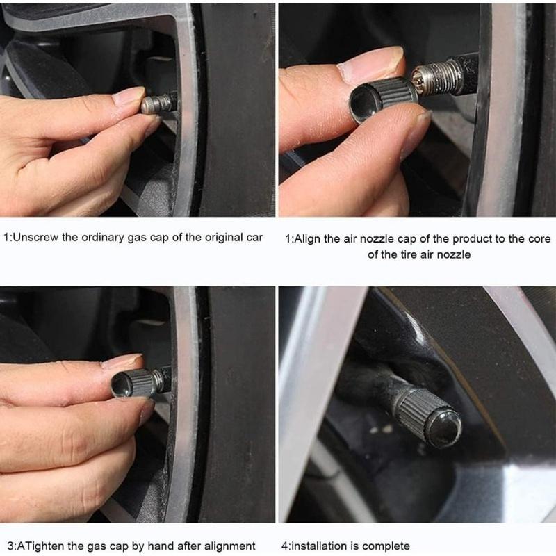 Tire Valve Caps Upgraded Version with Seal Ring, Suitable for Cars, Motorcycles, Trucks, Bicycles Black