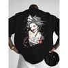 European Size Creative Front And Back Pattern Crew Neck T-Shirt, Pure Summer Trendy Fashion Short Sleeves, Casual Daily Style Top