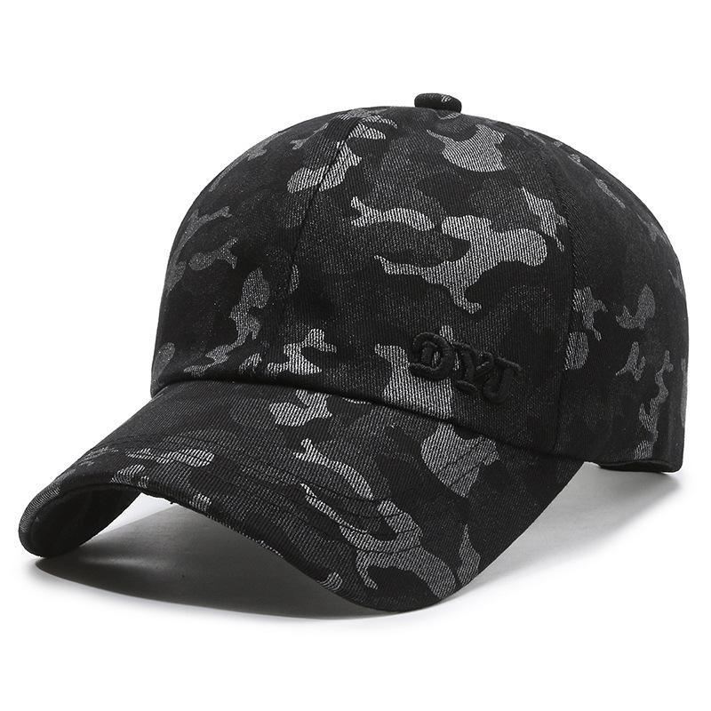 

Baseball Cotton Cap Stylish Letter Dyj Print Hats Sun Protection чорний