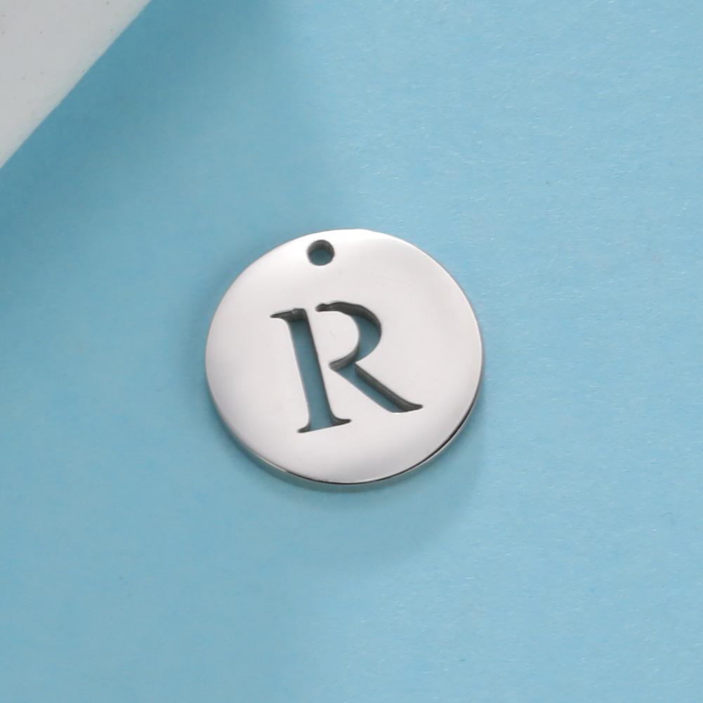 Teamer 10pcs A-Z 26 Letters Stainless Steel Charms for Jewelry Making Initial Alphabet Charms Pendant for Bracelet Necklace DIY