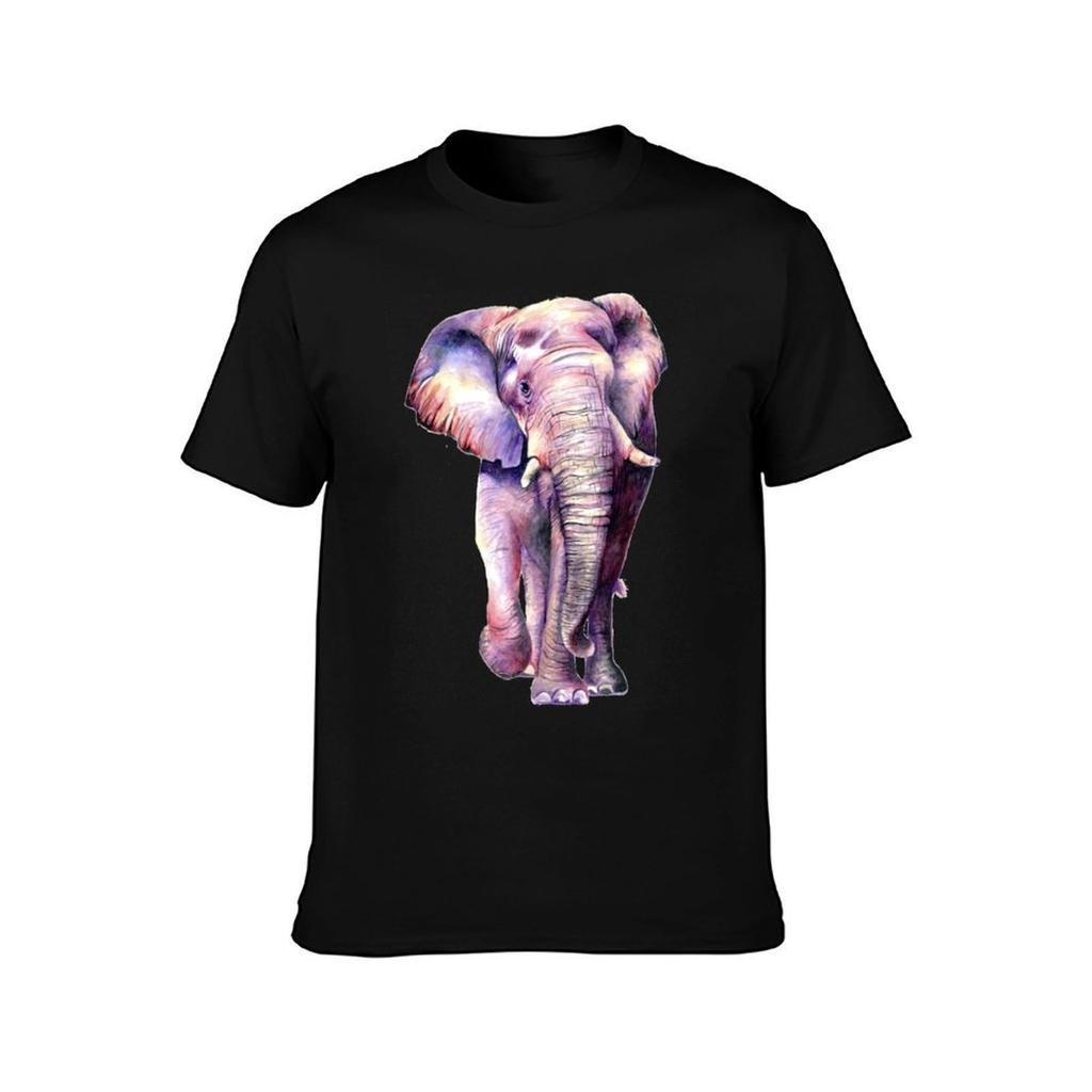 Butterfly Colored Elephant TShirt Outdoor Work Short Sleeve Top