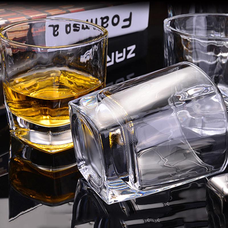 235ml Wine Glass Thickened Bottom Square Water Bottle Thick Glass Tumbler Old Fashioned Glass Transparent Coffee Cups Juice Cup
