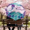1pc Mermaid Happy Birthday Automatic Folding Umbrella, Heavy Duty 8 Rib Iron Frame,  Suitable for Travel, Daily Use, Birthday, Decor Gift m0104036