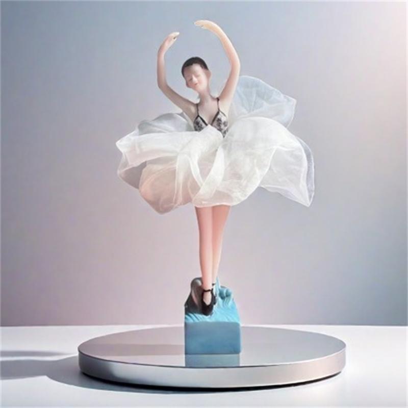 Resin Ballerina Angel Figurine Home Decor Table Centerpiece Ornament For Girls Women Birthday Gift Romantic Nursery Display
