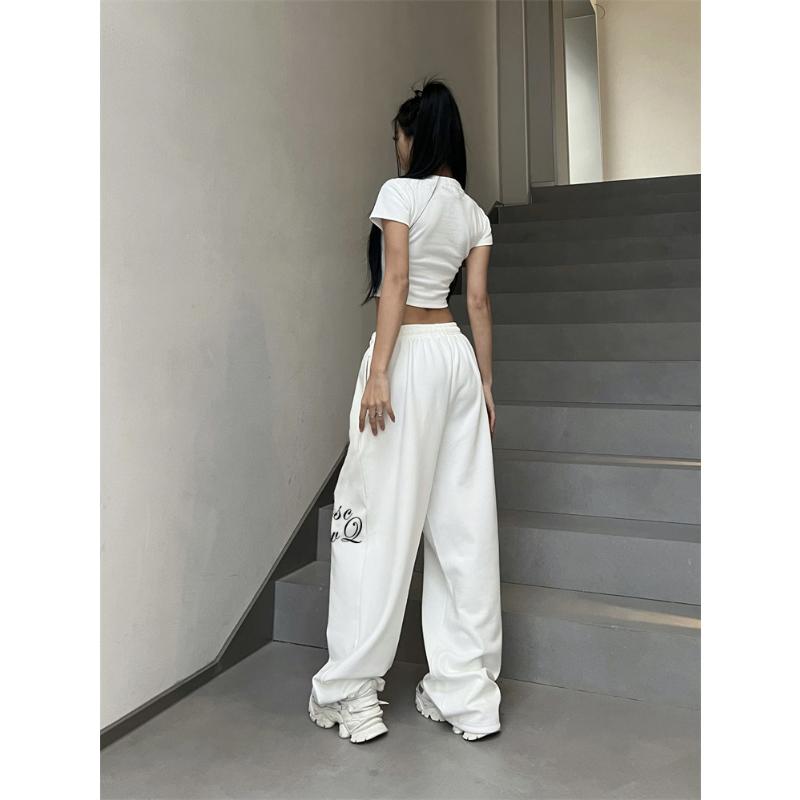 New Women's Printed Casual Sweatpants, High Waist Loose Fit Hip-Hop Dance Joggers with Slimming Effect, Streetwear Trousers for Summer Fashion