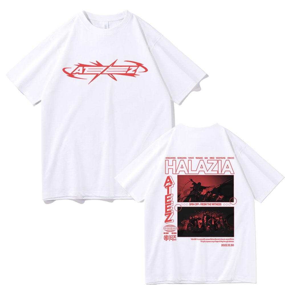 Ateez Band Double Sided Print Tshirt Unisex Casual Oversized Tshirt Unisex Korean Fashion Trend Tshirts Streetwear Fans Gift S