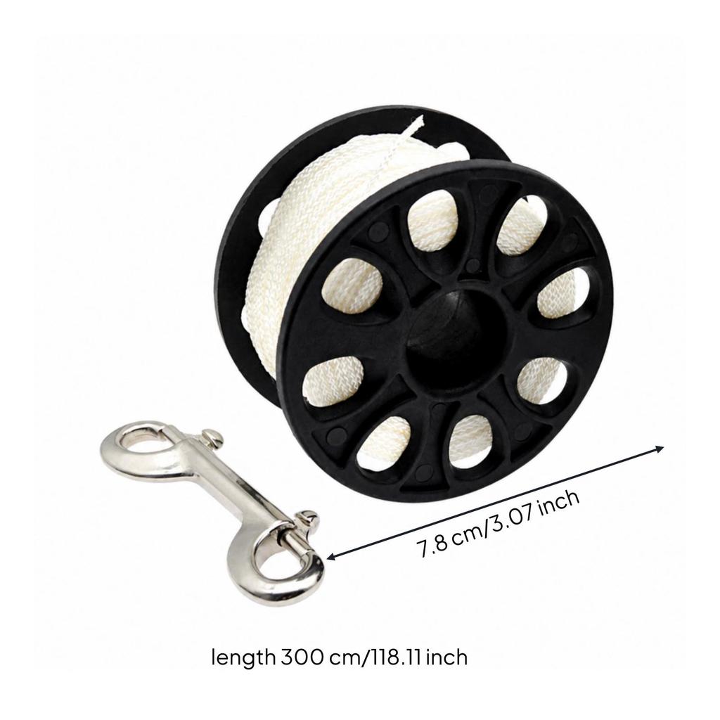 Diving Reel with Double-Ended Clip Reinforced Nylon Line Safety
