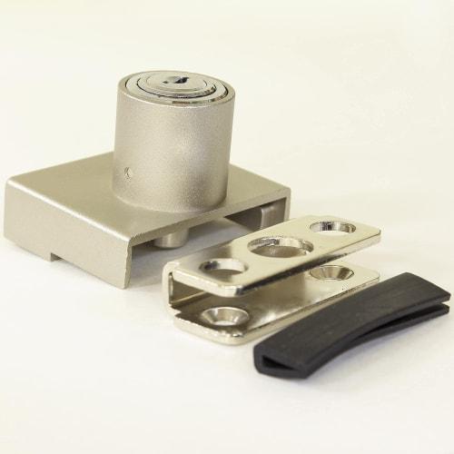 Waki Sangyo Door and Drawer Lock, Front Mount, Drawer Lock, Anti-Theft Lock, Cabinet, Silver, IB-150