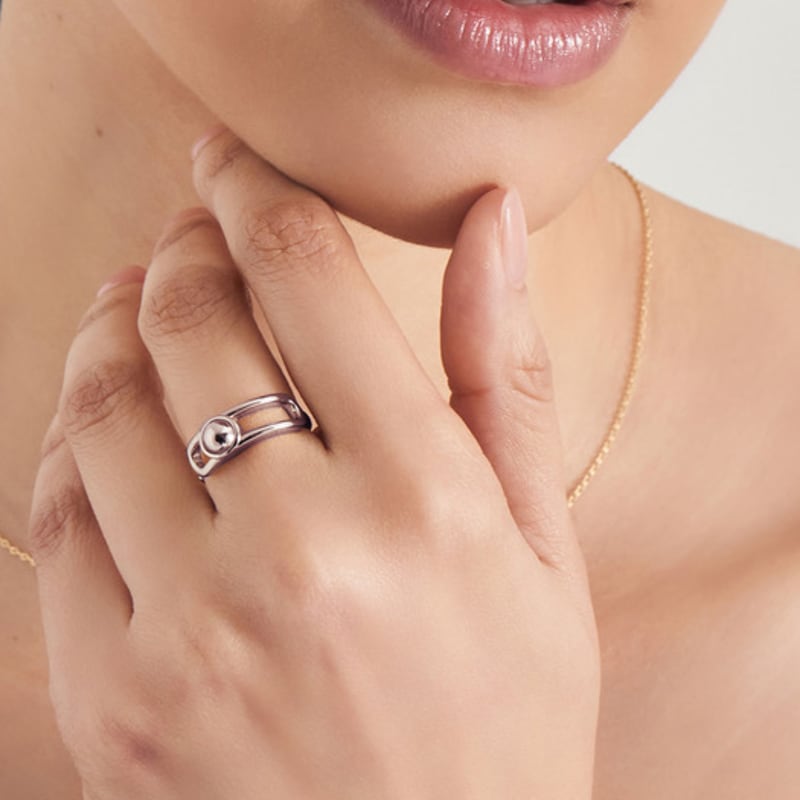 ANIA HAIE Ball 925 Silver Adjustable Size Ring R045-02