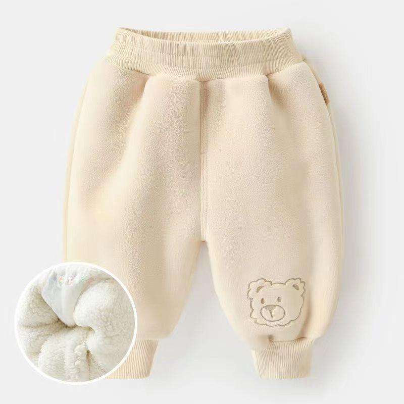 Baby Long Pants Winter Clothing with Plush and Thickened Baby Pants Autumn and Winter Cotton Pants for Boys Girls and Children