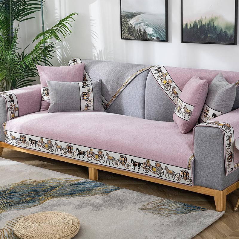 Sofakissen Vier Jahreszeiten Universell Rutschfest Einfache Moderne Chenille High-End-Kissen Sofabezug Verdickter Bezug Handtuch