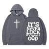 Its Never Luck Its Always God Christian Vintage Graphic Hoodies Men Women Aesthetic Sweatshirt Long-sleeved Casual Pullover Tops