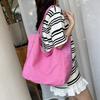Summer simple large-capacity leisure shopping bag letter printing shoulder canvas tote bag