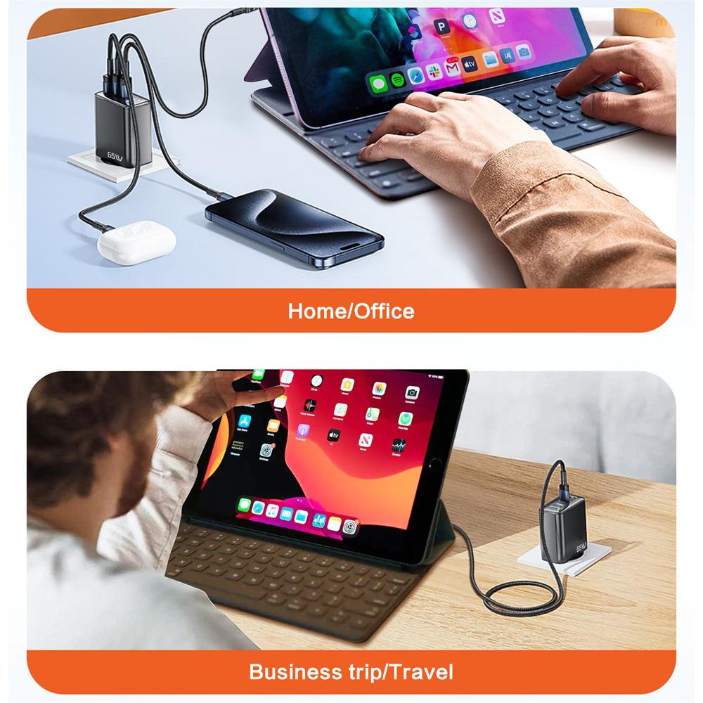 65W 5 in 1 USB PD Charger Type C Fast Charging Phone Charger Adapter for IPhone Samsung Xiaomi Huawei EU/US/UK Plug Wall Charger