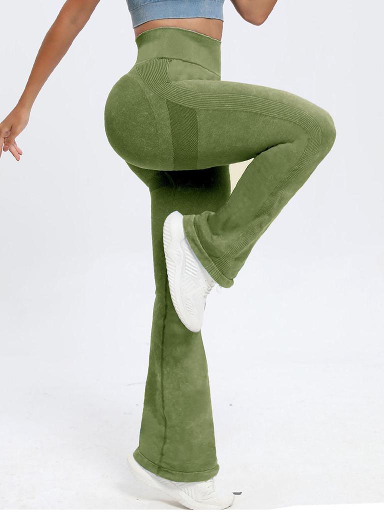Pantaloni da Yoga a Vita Alta a Gamba Larga Sollevamento Glutei - Stile Europeo e Americano