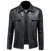 Fall/Winter 2024 New Men's Lapel Motorcycle Leather Jacket Trendy Fashion Slim Versatile Leather Jacket 8118