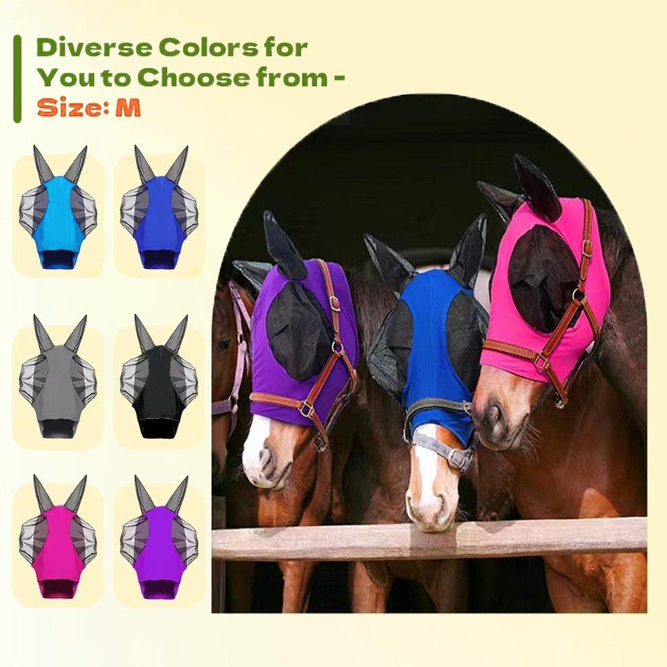 Factory Ready Anti-Mosquito Horse Hood Breathable Horse Mask and Girth Equestrian Supplies for Horse Clothing