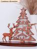 Kids Christmas Gift: 3pcs Luminous Wooden Ornaments - Christmas Tree, Elk & Nativity Scene for Home Party Decoration