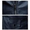 Men’s Jackets Faux Leather Lapel Long Sleeves Zipper Slim Fit Retro Motorcycle Jacket Autumn Winter PU Bomber Tops Holiday Casual Outer Wear