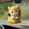 Cat Theme Ornament Cute Acrylic Cat Car Hanging Decoration for Home Office Cartoon Kitten Ornament Pendant for Auto Rearview