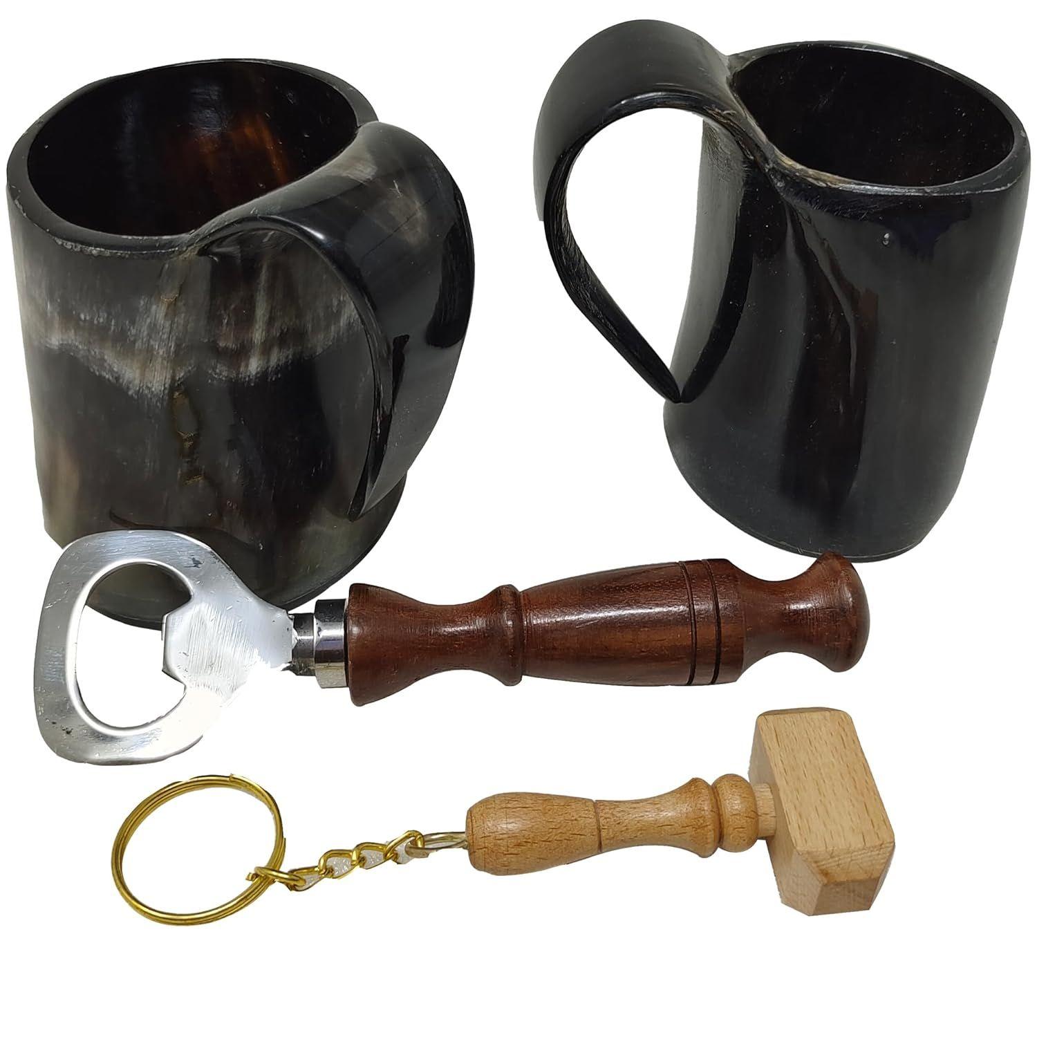 

Galaxy Indiacraft Viking Drinking OX Horn | Tankard | Mug | Cup for Ale, Beer, Mead, Wine, Shot Glass, Bottle Opener |100% Leak Free