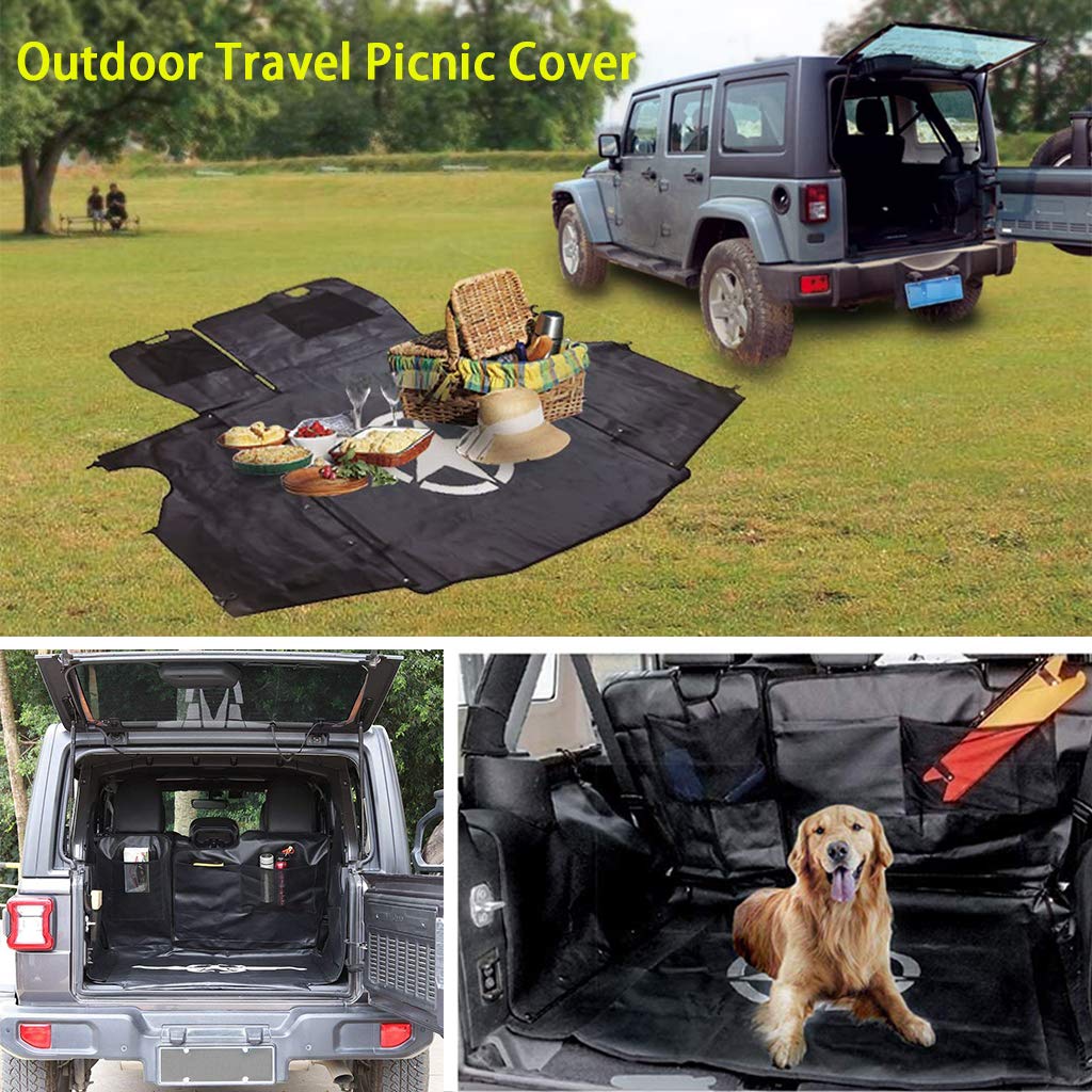 PSLER Car Rear Cargo Pet Trunk Rear Mat Seat Cover for Wrangler JK and JL Cover, Mat, Puppy, Waterproof, Heavy-Duty, Non-Slip (2007-2017) (2018-2019)
