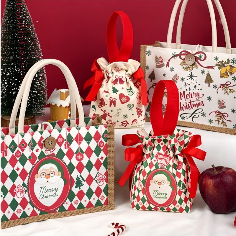 1 Christmas gift bag packaging box, Santa Claus gift bag, Christmas Eve apple gift bag, tote cloth bag