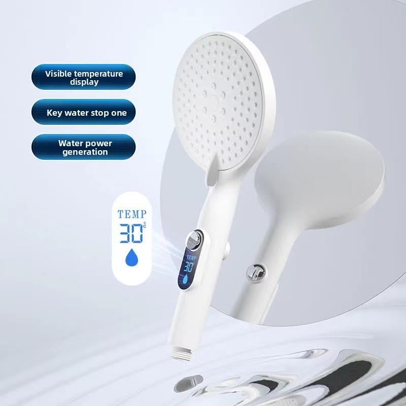 Alcachofa de Ducha de Mano con Pantalla LED de Temperatura Alcachofa de Ducha de Alto Flujo con 3 Modos de Ducha Ahorro de Agua de Alta Presión