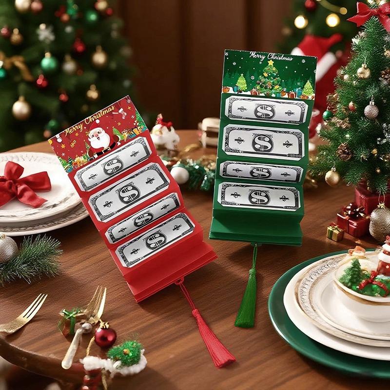 1/5 st Jultomten Pengakort Kuvert God Jul Dekorationer För Hem Vikbar Sedelkort Navidad Noel Natal