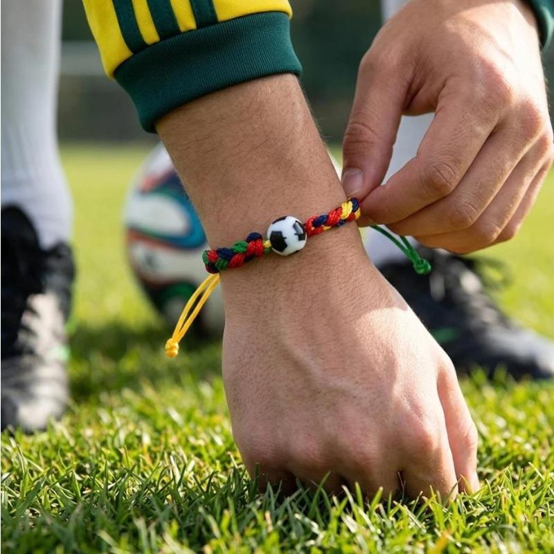 2026 New Football Colored Woven Bracelets Athlete Commemorative Bracelets Celebratory Small Gift