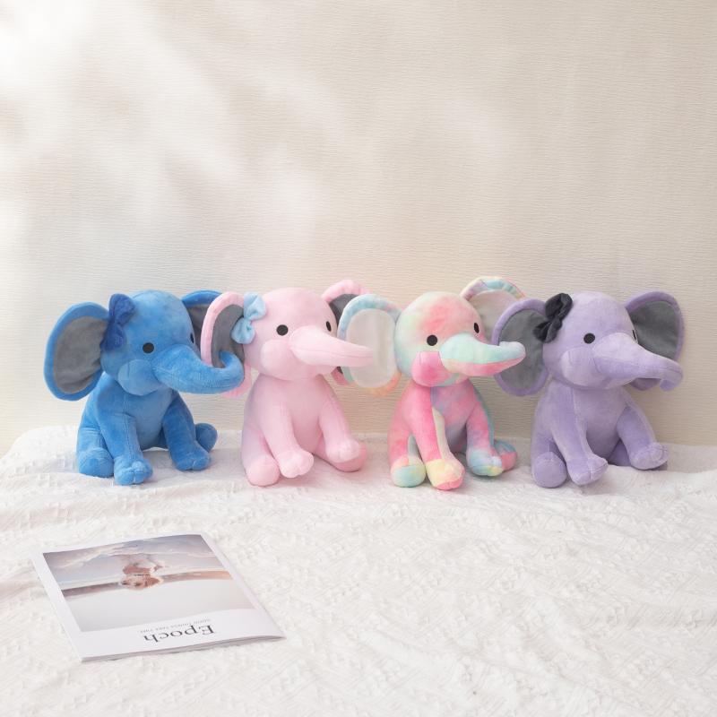 Peluche Morbido Elefante 25cm/9.84in - Giocattolo di Peluche Carino Soffice Colorato (Più colori: Rosa/Blu/Viola/Arcobaleno) - Partire