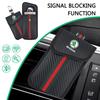 Car Key Case Signal Blocker Bag RFID Shielding Pocket For Skoda Kylaq Elroq Octavia Enyaq Kamiq Scala Rapid Superb Karoq Fabia Ulvc23
