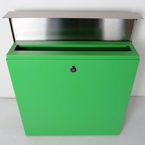 Ihome PM33 PM331 Green Mailbox, Dimensions: 10.5cm Deep, 36.5cm High, 37.5cm Wide, Includes 1 Premium Keychain, 2 Keys, 4 Anchor Plugs, 4 Screws, and