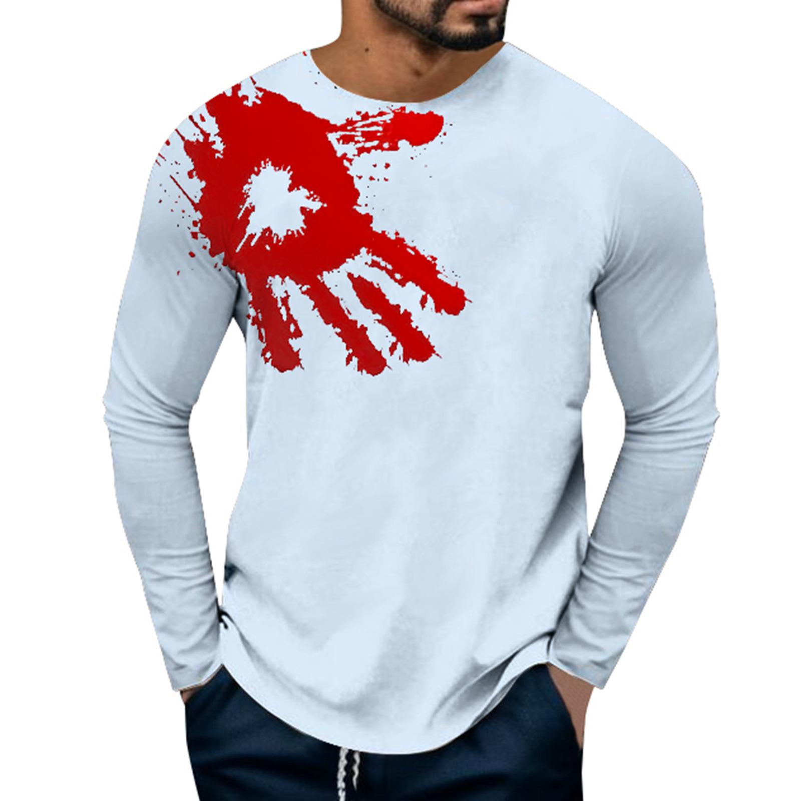 

Персонализированная 3D цифровая печать отпечатка руки мужская футболка с длинными рукавами универсальный модный топ 6XL