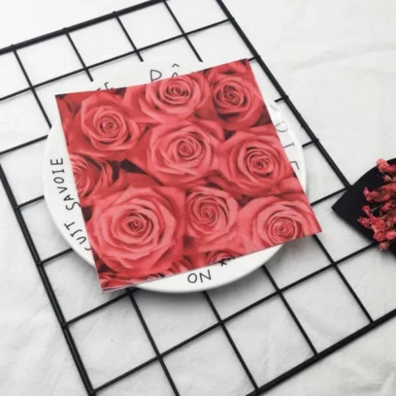 20pcs/Pac 33*33cm 2-Ply Disposable Party Napkin Floral Pattern