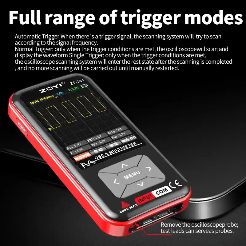 ZOYI ZT-701 2 IN 1 Digital Oscilloscope Multimeter 48Msps 5MHz Portable Multimeter Multifunctional Electrical Test Tool