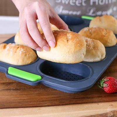 8 mriežok Nepriľnavá silikónová forma na pečenie Francúzska forma na chlieb tepelne odolná burger Forma na muffiny Podnos na košíčky Kuchyňa Forma na pečenie