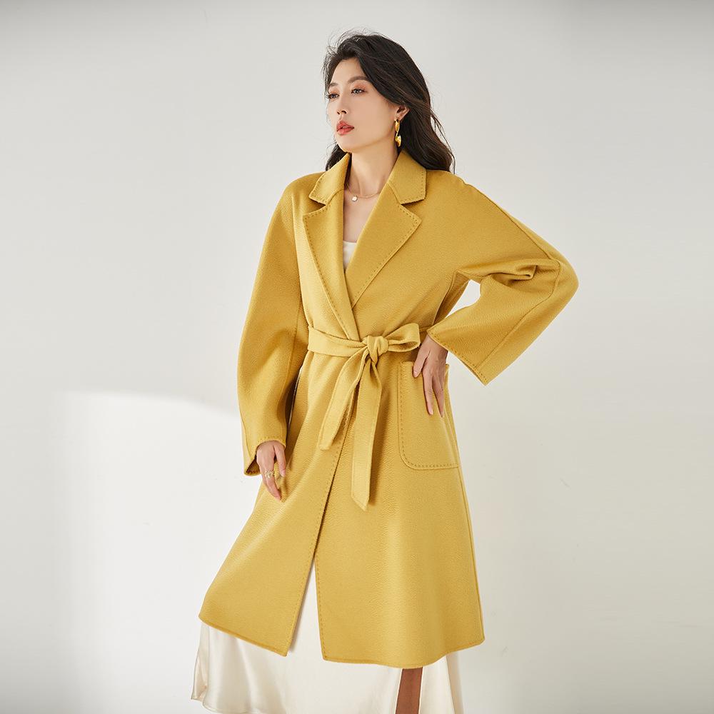 

Шенхонг 25 Женское двустороннее пальто из шерсти и кашемира с эффектом ряби - Коллекция Осень/Зима XL