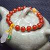 Nafu Ins Round Bead Bracelet Simple Chalcedony Pendant Simple Red Agate Beaded Bracelets  Gift