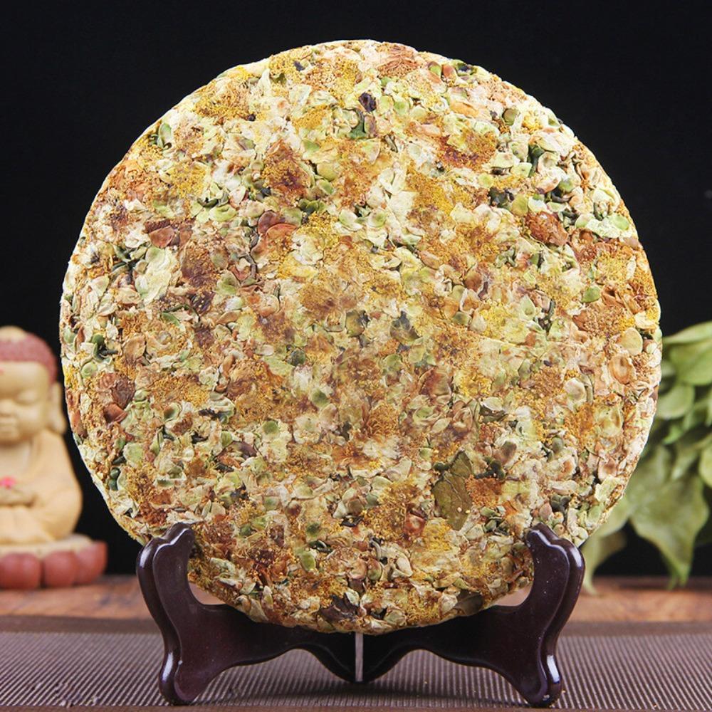 Organic Raw Pu-erh Tea Cake 357g, Natural Flower Tea, Daily Wellness, Daxueshan Area 01