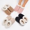 Fashion Winter Faux Fur Warm Plush Slippers Women Mix Color Platform Cotton Slippers Woman Light Non Slip House Furry Slides Female