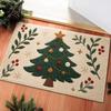 Santa Claus Design Bathroom Mat Water-absorbing Anti-slip Pad Door Carpet  Christmas Season