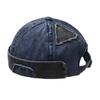Udlejer Hat Justerbar Metalspænde Slidt Vasket Denim Hat Lappelærred Gade Hip-Hop Stil Unisex Kuppel Hat