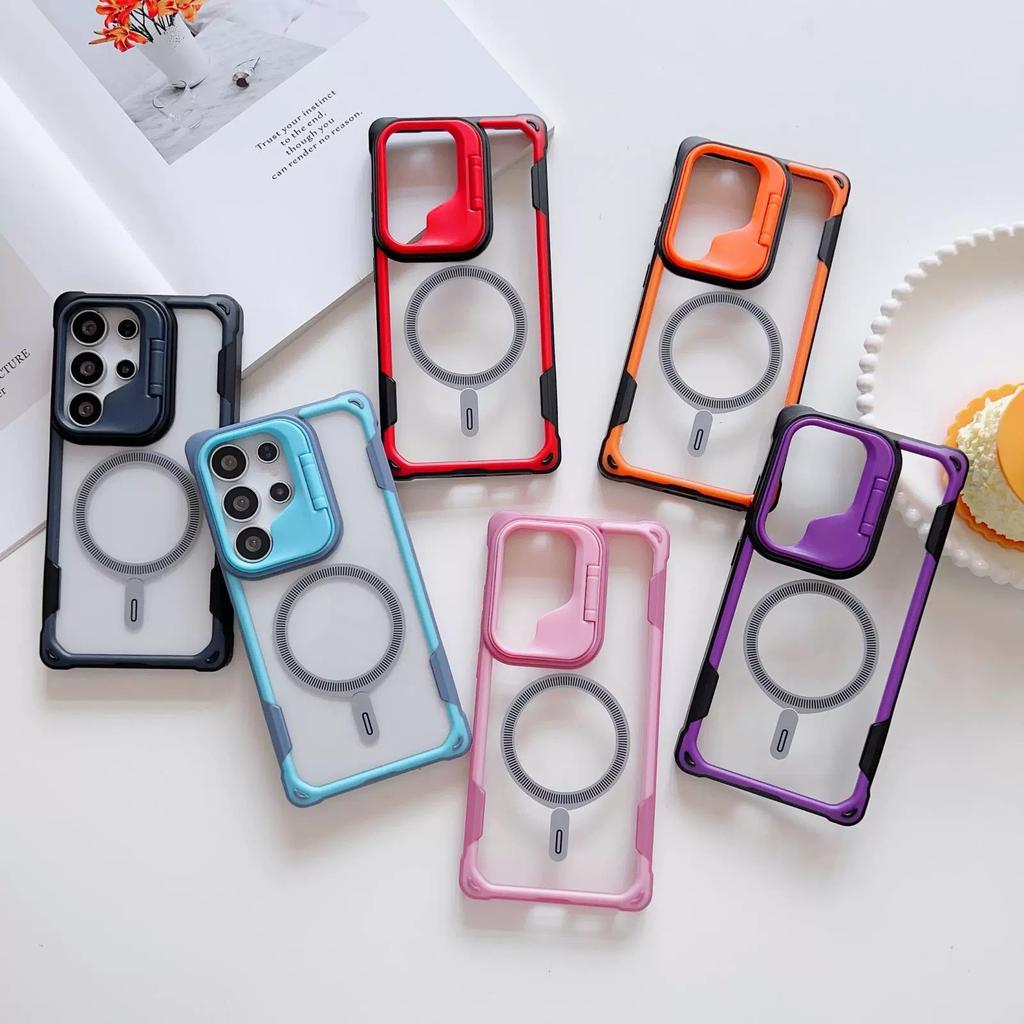 Oracle Bone Shield Model Is Suitable for Samsung S25ultra Mobile Case S24PLUS Lens Stand N52 Magnetic Absorption Anti Fall
