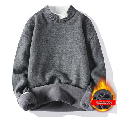 Trend Ins Autumn and Winter Extremely Cold Warm Thickening with Thick Pile with Thick Bottom Needle Tide Men's Crewneck Thick Sweater