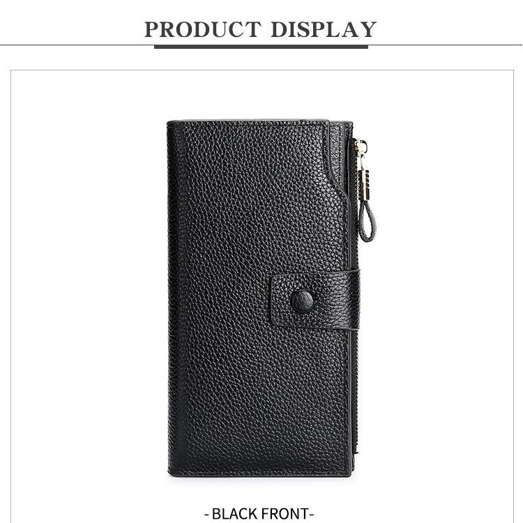 Жіночі слоти для кількох карток Сумка-клатч великої місткості Тримач ідентифікатора кредитної картки RFID Довгі гаманці з натуральної шкіри для жіночої сумки для мобільного телефону Гаманець