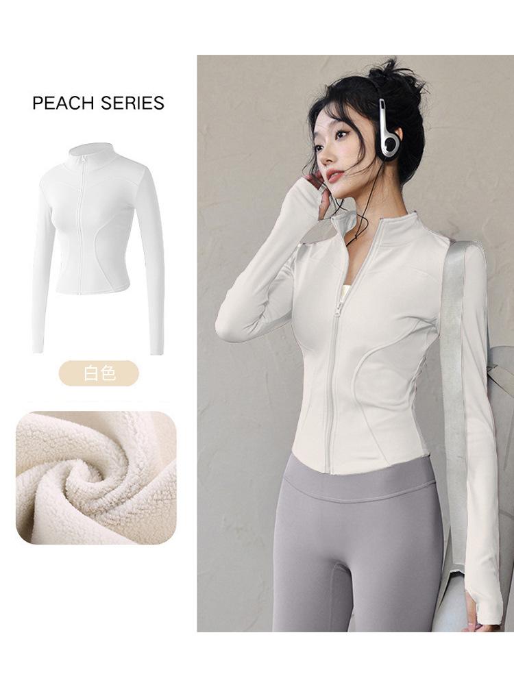 Spring New Fitness Clothing Yoga Clothing Fleece Jacket Women's 1011 Sports Plus Top Professional Pilates Training Running
