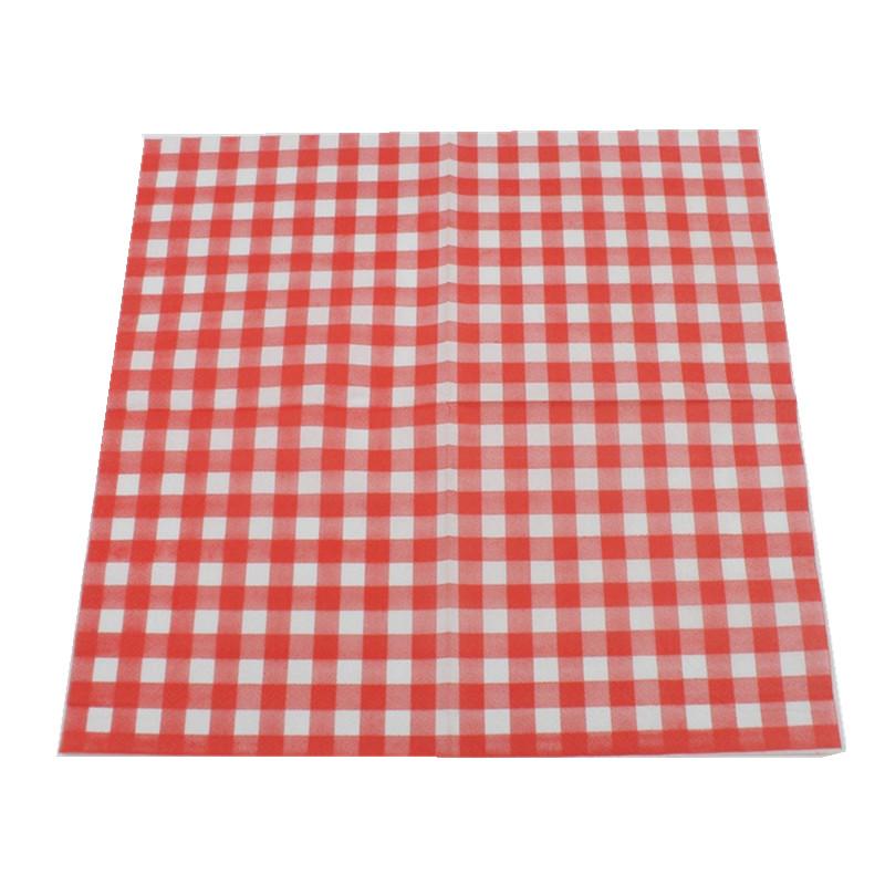 20Pcs/Pack 33x33cm Disposable Plaid Printed Table Dinner Tissue Napkins Paper Tableware For Event Party Decoration