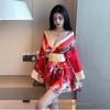 Seductive Geisha Kimono Lingerie: Deep V Nightgown for Women